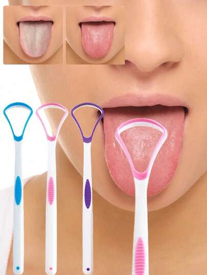 2/1pc Pink Blue Purple Tongue Scraper, Designed To Effectively Remove Tongue Bacteria, Food Residue And Odor Substances, Suitable For Christmas Decoration, Holiday Gift