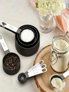 8pcs Stainless Steel Measuring Cups And Spoons Set With Handles, Includes Coffee Spoon, Flour Spoon, Measuring Spoon, Suitable For Dry And Wet Ingredients, Dishwasher For Cooking, Essential Kitchen Tool For Baking - Multicolor - View 9