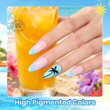 Beetles 20 Colors 7.5ML Neon Gel Nail Polish Set, Summer Collection, Pearl Pink, Blue, Red, Yellow & Orange Soak Off UV LED Gel Polish With Base Coat, Glossy & Matte Top Coat - 20 Colors Tropical Bloom - 查看 3