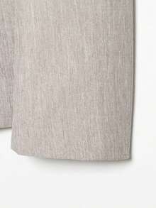 Spring/Autumn Solid Color Casual Waist-Cinching Blazer Fall - Beige - View 8