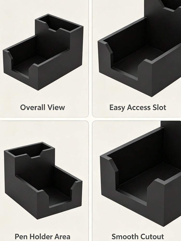 Multifunctional Desktop Organizer With Pen Slot And Sticky Note Compartment, Minimalist And Practical, Suitable For Storing Pens And Sticky Notes, Ideal For Office Workers, Students And Remote Workers, Keep Your Desk Neat And Organized - One Size - View 9