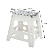 Taburete Plegable de Plástico : Resistente y Compacto | Taburete Fácil de Almacenar (Tres colores): Ideal para Hogar y Viajes | Taburete Plegable Antideslizante: Soporte Estable para Uso Diario - blanco-gris - Ver 4