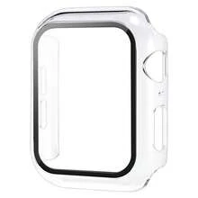1pc Unisex Ultra-Thin Tempered Glass Protective Case, Fashionable & Cute Design, Anti-Oil Splash, Compatible With Apple Watch Series 38/40/41/42/44/45/Mm, Compatible With Apple Watch SE/11/10/9/8/7/6/5/4/3/2/1, Smart Watch Accessory - Clear - View 1