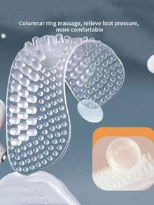 1/2/3 Pairs Silicone Heel Pads, Unisex Anti-Slip Heel Cushions, Anti-Slip Heel Patches, Heel Care Protection Pads, Shoe Accessories, Back To School Supplies - Clear - View 3
