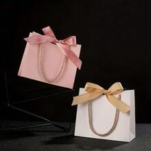 1/3/5pcs Gift Bag With Handle, Ncludes Ribbon, Suitable For Teen Party, Birthday, Valentine's Day And Wedding Gift Packaging, White - Multicolor - View 3