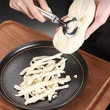 Set di 3/1 pezzi di cucchiai per sbucciare a forma di cactus in acciaio inossidabile, pelapatate multifunzione per frutta e verdura, sbucciatore a , scavatrici, utensile da cucina con manico lungo e foro per appendere, adatto per la cucina domestica e del ristorante - Argento - Visualizzare 4