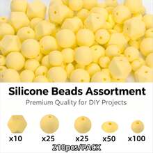 210pcs/Set Macaron Silicone Beads Mix Set Focal Spacer Beads DIY Jewelry Craft Accessories For Necklace Bracelet Keychain ID Lanyard Beading Supplies - Mixed Set a - View 19