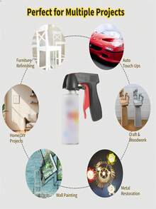 Spray Paint Handle(1/2 Packs), Aerosol Spray Can Trigger Grip, Ergonomic Paint Sprayer Gun Tool For Smooth Control & Reduced Finger Fatigue, Easy Clip-On For DIY Painting, Furniture & Fence - Multicolor - View 10