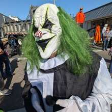1pc Halloween Joker Mask With Green Wig, Adult Horror Killer Cosplay Role Play Mask - Multicolor - View 7