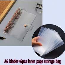 Pocket-Sized Transparent Ring Binder + Transparent Inner Pouch For Cash Storage, Savings, And Investment Planning. Slim, Plain, Simple, Mini Style. Easy Storage Set For Small Amounts Of Cash, Cards, And Receipts When You're Out And About. - A - View 13