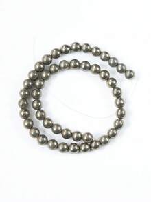 1 Untai Manik-Manik Bulat Halus Pirit Alami, Manik-Manik Batu Permata Kekayaan & Keberuntungan, Aksesoris Pembuatan Perhiasan DIY, 6mm 8mm 10mm - Perunggu - View 7
