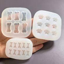 1pc Silicone Mold For DIY Projects Featuring 9 Holes For Cat Paws And 6/10 Holes For Bones,Small Moulds Suitable For Handmade Candles,Soaps,Wax,Clay,Aromatherapy Gypsum Epoxy Resin Jewelry Decoration,Home Decor Wedding Graduation Birthday Party Gift - Multicolor - View 10