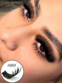 14 Rows 160D Fluffy Cluster False Eyelashes, Dense Cluster Eyelash Extensions, Individual False Eyelashes, Faux Mink Eyelash Clusters, D Curl, Multiple Lengths, Dramatic Eyelash Extensions, Soft Lightweight Comfortable, Reusable, Individual False Eyelashes - D - View 6