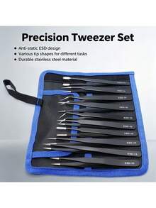 This Multi-Functional Tweezer Set Is Perfect For Various Delicate Tasks At Home! Made From Selected High-Quality Steel, It Is Strong And Resistant To Bending. The Finely Polished Tips Allow For Easy Gripping Of Small Parts, Hair, And Debris. Excellent Value - Tweezers Set - View 2