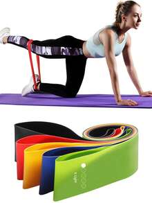 5pcs Resistance Band Set, For Squats, Yoga, Fitness Strength Training - Multicolor - View 2