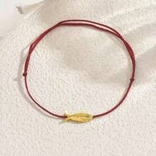 Gelang Kaki Ikan Koi Keberuntungan Gaya Pantai, Sederhana & Serbaguna, Gelang Kaki Bentuk Ikan Merah Anyaman Buatan Tangan - Gelang kaki ikan - View 2