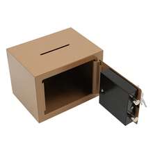 YUNRUX Small Cash Box With Deposit Slot, Money Safe, Cash Safe For Cabinets, Security For Home And Office - C - 查看 3