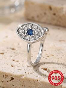 lunastudio 1pc Elegant 925 Sterling Silver Evil Eye Nose Clip Suitable For Women's Daily Wear - Silver - View 2