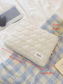 Funda para portátil de unicolor minimalista de lujo, bolsa de almacenamiento multi-tamaño para portátil y tableta, bolsa para ordenador - Blanco - Ver 7