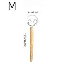 Manual Stainless Steel Batter Whisk, Stainless Steel Danish Dough Mixer, -Handheld Mixer And Batter Blender For Making Bread, Pastry And Pizza Dough-Manual Kitchen Baking Tool With Wooden Handle-Food Contact - View 12