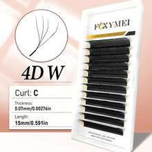 FOXYMEI 12 Rows New W-Shaped Eyelashes C/D/LU(M) Curl W-Shaped Lash Extensions YY/3D/4D/5D Imported Material Handmade Natural False Eyelashes 7-15mm Pre-Made Dense Fan Shape 0.07mm Thickness Lightweight Soft Automatic Blooming Salon Style - C - View 31