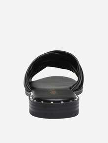 Dream Pairs Women's Cute Slip On Studded Flat Slides Sandals - Black - View 6