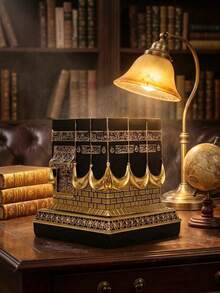 Exquisite Replica Model, Islamic Mecca Mosque Resin Statue, Gold And Black Muslim Home Desktop Decor (4.6 Inches) - House Model - View 10