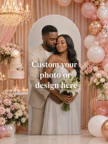 Personalized Elastic Canvas Arch Backdrop - Custom Arch Backdrop, Suitable For Dome Backdrop Frame, No Electricity Required, Indoor/Outdoor Use, Durable Elastic Polyester Material Banner, Create Festive Atmosphere, Party Decoration - Multicolor - View 1