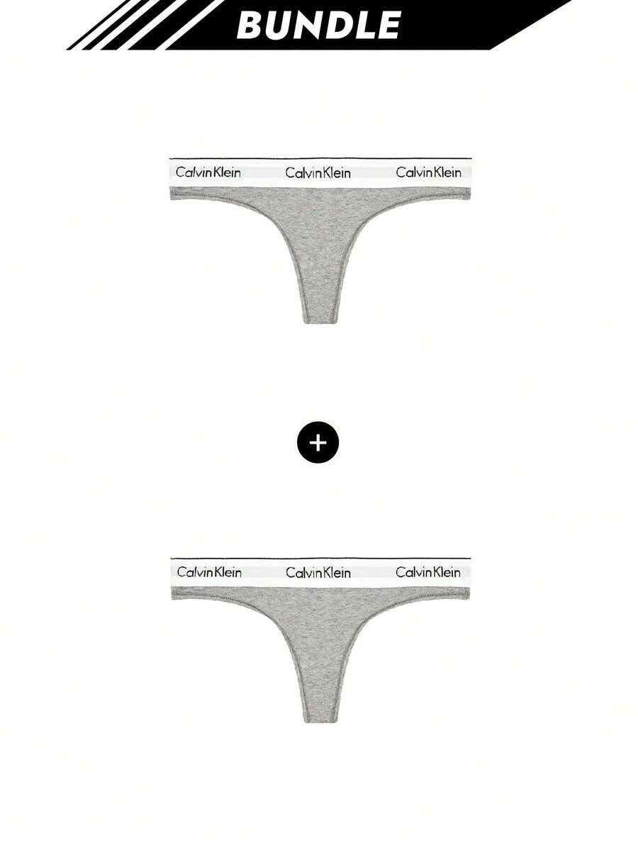Calvin Klein [Bundle] Brave Soul Women's Thong X 2 - Grey heather+Grey heather - View 1