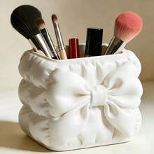 1 pieza Caja de almacenamiento con lazo impreso en 3D sin costuras de estética encantadora - Multiusos para cosméticos, joyas y mini maceta, decoración de tocador de lujo, caja de almacenamiento linda para niñas, adecuada para herramientas de belleza, suministros de oficina y artículos esenciales de dormitorio, decoración de habitación, vuelta a la escuela - Ver 4
