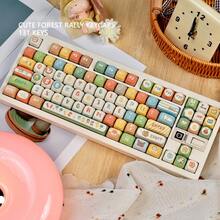 Forest Animals Cute Cartoon PBT Keycaps Creative DIY 5-Sided Dye-Sublimation Compatible With Mechanical Keyboards - View 5