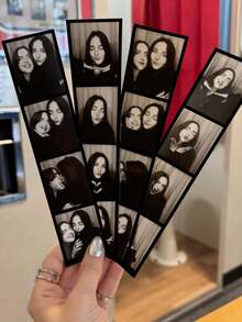 Personalized Custom Photo, Vintage 4-Grid Black & White Custom Photo Printed Bookmark, Unique Commemorative Gift, Suitable For Couples Anniversary Birthday Graduation Gift, Aesthetic Dormitory Bedroom Wall Collage Scrapbook Photo Album Decoration - Multicolor - View 5