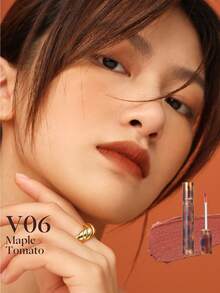 JOOCYEE 不粘杯蓬松哑光唇彩 #V06 枫糖番茄丝绒奶油质地持久唇彩 - V06 Maple Tomato - 查看 2