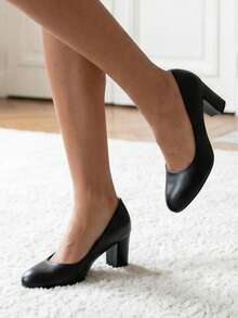 Fashionable & Comfortable Pointed Toe Elegant High Heel Shoes For Daily Wear - Black - View 2