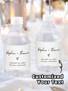 1/20/40pcs Wedding Anniversary Customized Water Bottle Stickers, PVC Waterproof & Oil-Resistant, Marking Drinks, Wedding Favors, Suitable For Weddings, Parties, Birthdays, Bridal Shower - Multicolor 1 - View 6