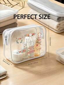 PVC Hair Accessories Makeup Bag, Travel Storage Bag - Girls Lightweight Makeup Bag, Portable Makeup Bag, Large Capacity For Cruise Travel, Back To School, Halloween - Multicolor - View 8