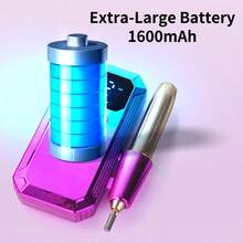 20,000 RPM Rechargeable Electric Nail File, With 11 Filing Heads And 20 Filing Strips, Wireless Design, High-Speed Tool Suitable For Salon And Home Use, Great Gift For Women, Battery Capacity 1600mAh - Multicolor - View 11