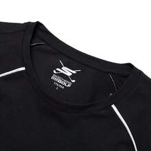 Skechers Men's Color-Block Raglan Cooling Quick-Dry Crew Neck Short Sleeve T-Shirt - Black - View 9