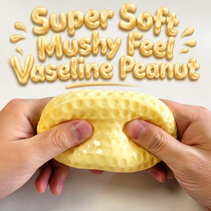 Tachimi 1pc Peanut Stress Ball, Crunchy Squeeze Toy, Soft And Chewy Peanut/Crunchy Squeeze Peanut/Children's Squeeze Peanut, Creamy Soft Touch, Stress Relief Toy, ASMR Sensory Anti-Stress Toy, Children's Birthday Gift, Holiday Gift, Peanut