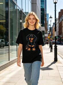 Women T-Shirts - 黑色 - 查看 8