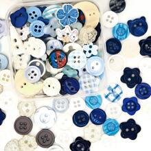 6/18/26/35/44/58/67/76/88/95/100Pcs Boxed Blue Resin Buttons Assorted, DIY Sewing Accessories, Flower Rabbit Round Buttons, Sweater Shirt Clothing Decorative Buttons, Scrapbook Collage Patchwork Accessories, Creative DIY Jewelry Making, Random Styles - Multicolor - View 8