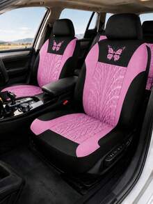 9PCS 4PCS Car Seat Cover Full Set, Universal Butterfly Pattern Embroidery Auto Car Seat Covers,Made Of Polyester Fabric, Car Seat Cover Full Sets, ,Universal Cloth Front Seat Covers For Car Sedan, Van, Automotive Interior Covers, Airbag Compatible - ZYT[款式5] - 查看 7