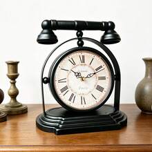 Vintage Iron Art Desk Clock, European Retro Style Desktop Clock Suitable For Bedroom, Living Room, Home Decor, Accurate Timekeeping, Ideal Housewarming Or Wedding Gift - Multicolor - View 16
