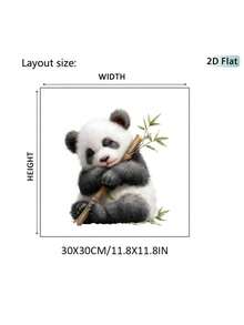 1pc Cute Sleepy Red Panda Hugging Bamboo Wall Decal, Realistic Fluffy Fur Texture Animal Sticker, Removable Peel And Stick Self-Adhesive Vinyl Mural For Stairs, Bedroom, Nursery, Living Room Home Decor - Cute Sleepy Little Panda - View 3