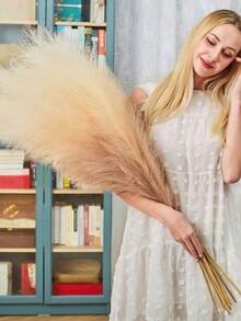 100/80/60/50/30/20/10/8/6/5/3/1pc, 97/55cm, Artificial Reed Grass, Reed, Used For Floor Vase, Vase Filler, Bohemian Country Farmhouse Home Decor, Wedding Party Decoration, Valentine's Day, Birthday, Graduation Gift - Beige Gradient - View 6