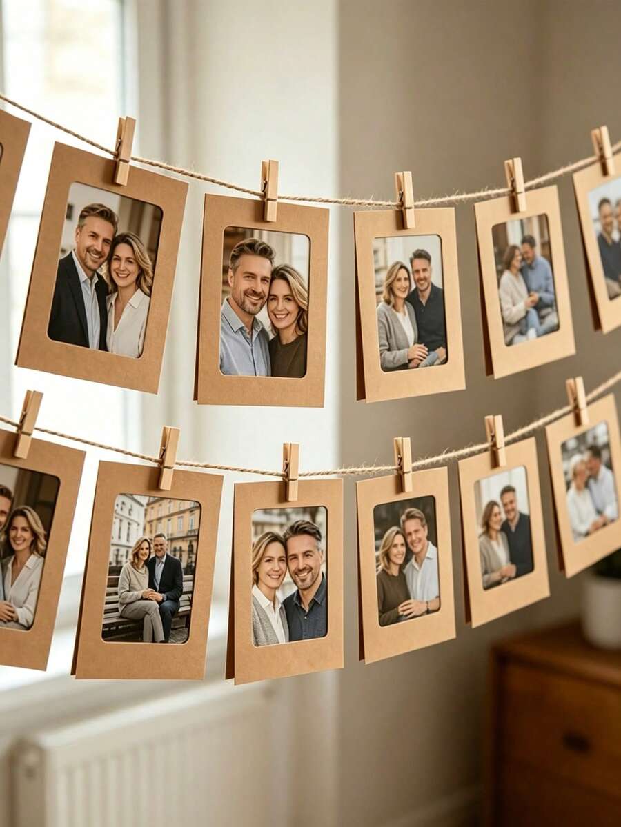 30PCS Paper Picture Frames, Kraft Paper Hanging Picture Frame Displays, Suitable For 4x6 Inch Frames, For Home Wall Decoration, School And Office Decoration. - Regular Model - View 1