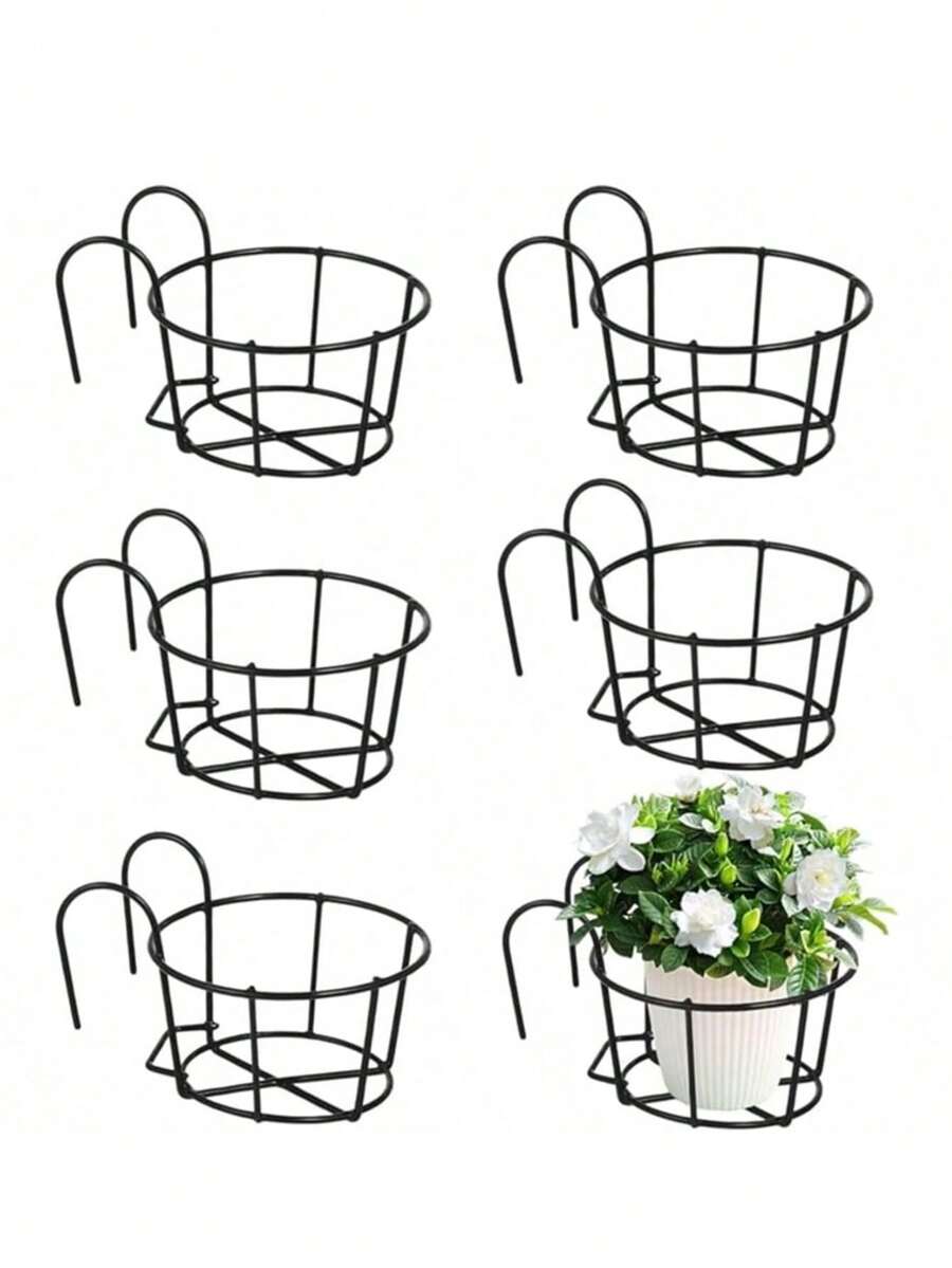 Fashionable Round Metal Hanging Planter, Suitable For Balcony, Garden And Indoor Decoration, Can Be Used To Grow Succulents And Green Plants On Hanging Rack - Multicolor - View 1