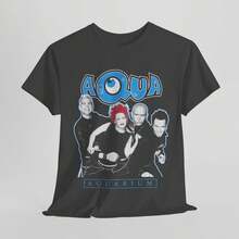 Camiseta Aqua Band de los 90: Camiseta de Música Retro - Unisex de Algodón Grueso - Negro - Ver 1
