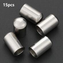 15pcs Stainless Steel Rope End Caps Round Head Cap DIY Jewelry Making End Caps Leather Cord Braided Rope End Plugs Multi-Size Options Suitable For DIY Bracelet Necklace Cord End Fixing Buckles Beaded Basic Assembly Accessories Jewelry Connector Rope And Shoe Accessories Materials DIY Jewelry Making Rope End Accessories - Drawstring Hat - View 14