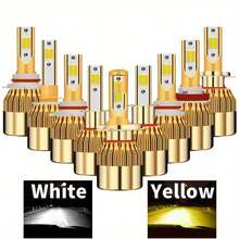 2pcs Dual Color Yellow And White Car LED Headlights H1 H7 H11 H4 High And Low Beam Integrated LED Light Beam - C6 - View 1